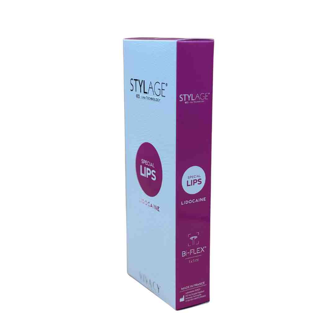 Caja de Stylage Special Lips con lidocaína (1 x 1 ml) de Vivacy disponible para su compra online. Distribución oficial de ácido hialurónico inyectable para el aumento y el contorno de labios en clínicas de medicina estética de España.