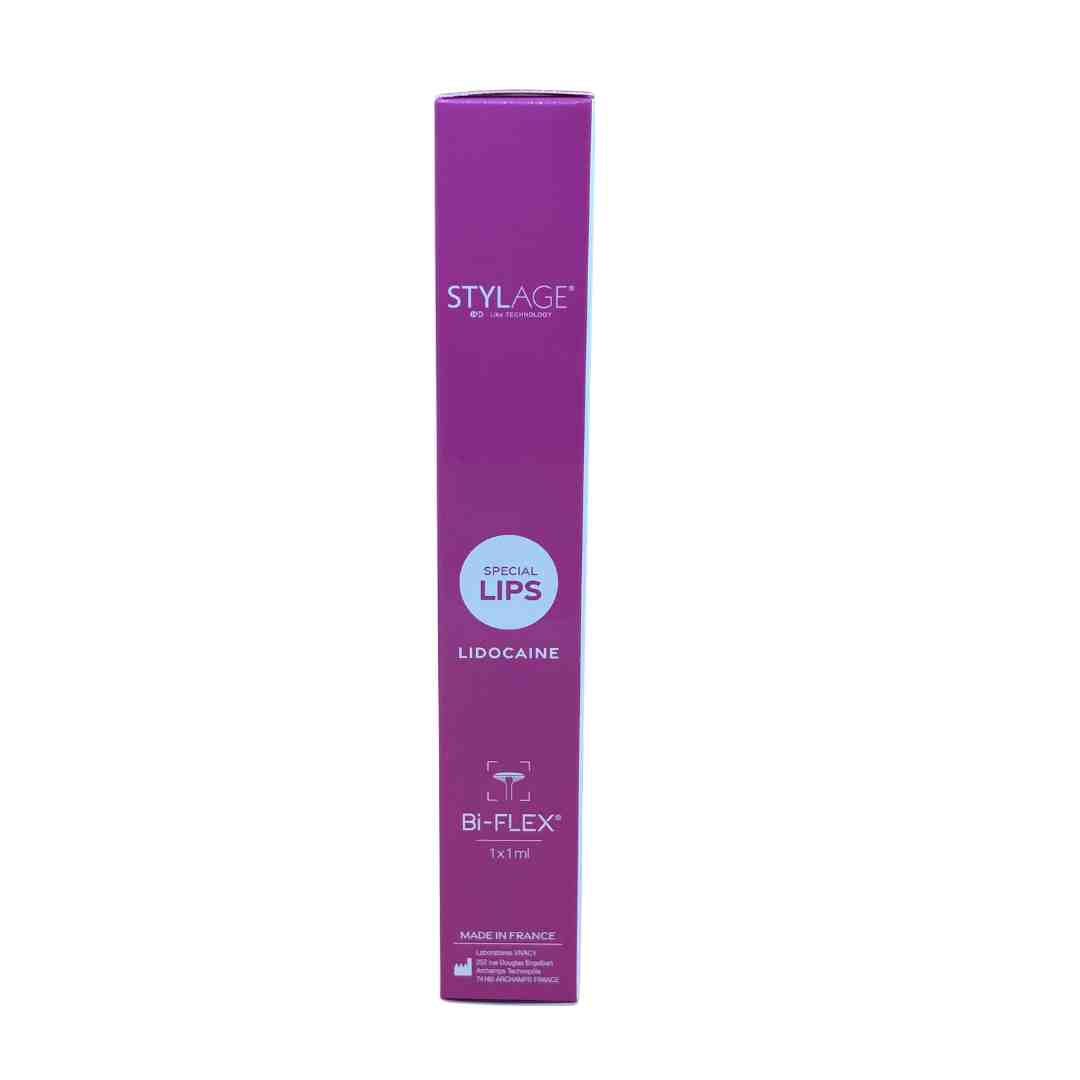 Especificaciones técnicas y presentación comercial del inyectable Stylage Special Lips Lidocaine (1 x 1 ml) de Vivacy. Suministro oficial de ácido hialurónico para labios con tecnología Bi-Flex destinado a profesionales sanitarios.