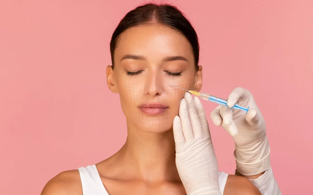 woman undergoing nose filler procedure