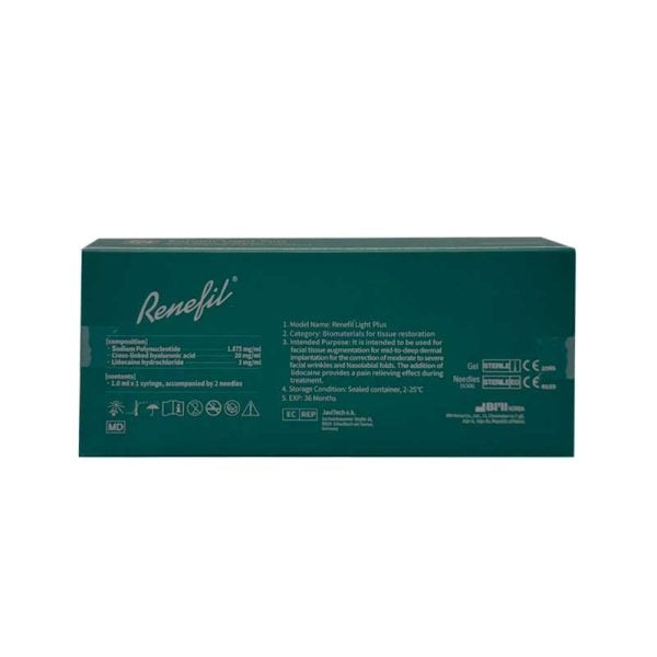 Renefil Light Plus 1.0 ml Cross-linked Hyaluronic Acid with Lido and Polynucleotide - Image 3