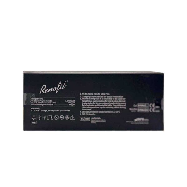 Renefil Ultra Plus 1.0 ml Cross-linked Hyaluronic Acid with Lido and Polynucleotide - Image 3