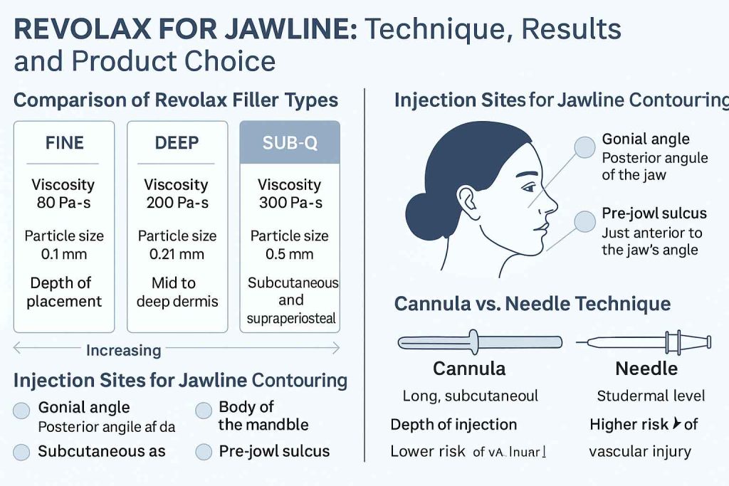 Simulated injection of Revolax Sub-Q for enhancing the mandibular contour