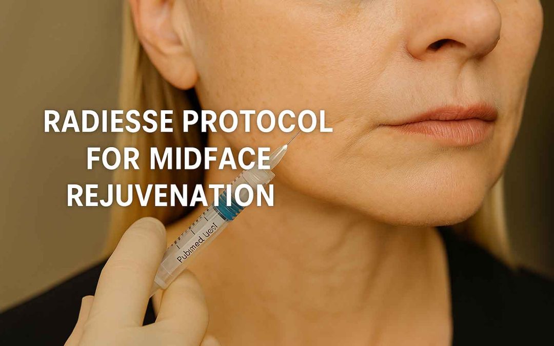 Professional performing Radiesse midface injection for volumization and skin revitalization in aesthetic practice.