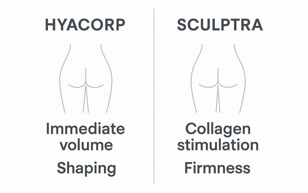 Gluteal Augmentation: Hyaluronic Acid (Hyacorp MLF2) or PLLA (Sculptra)?