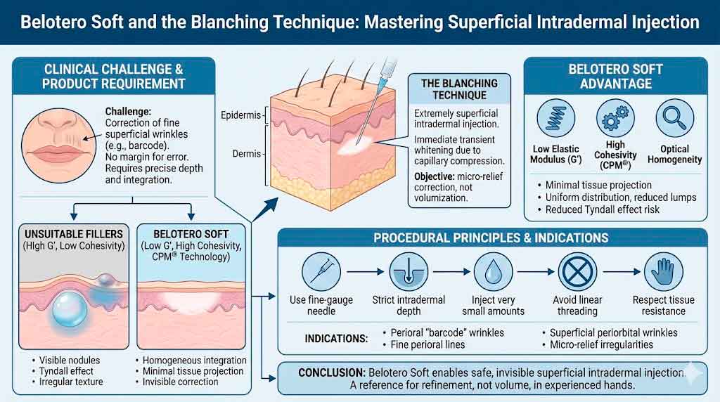 Belotero Soft and the Blanching Technique: Mastering Superficial Intradermal Injection in Aesthetic Medicine
