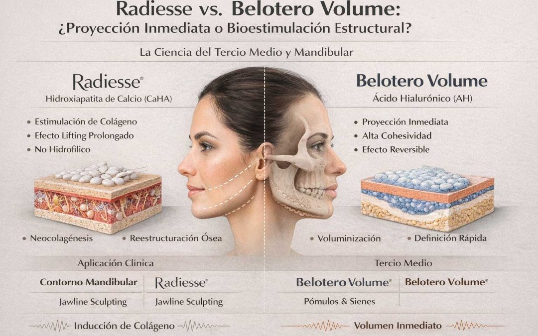 Radiesse vs. Belotero Volume: ¿Proyección Inmediata o Bioestimulación Estructural? La Ciencia del Tercio Medio y Mandibular